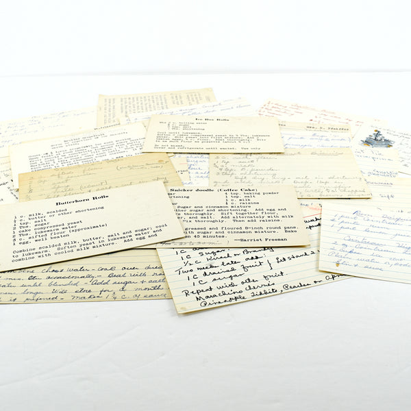 A Baker's Dozen, 13 Vintage Handwritten & Typed Recipes (c. 1940-1970's)
