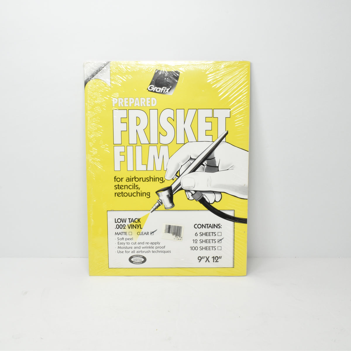 New Grafix Prepared Frisket Film Low Tack .002 Vinyl Clear, 12
