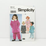 Simplicity 9912 Toddler Coat or Jacket and Pants Sewing Pattern (c. 2001) Toddler Sizes 1/2-4