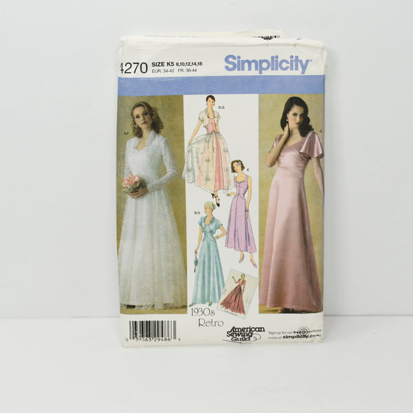c. 2006 Simplicity 4270 1930's Retro Sewing Pattern Sizes 8-16