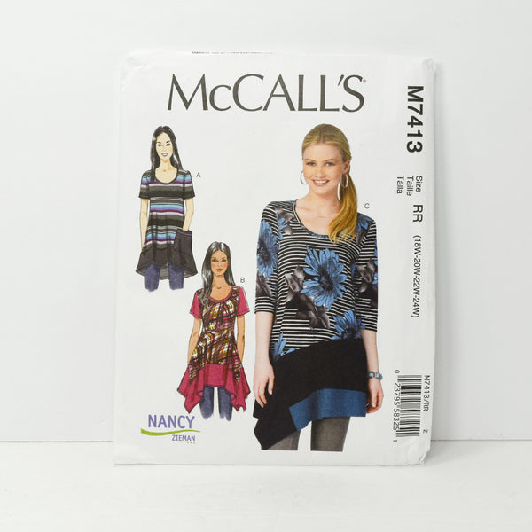 McCall's M7413 Nancy Zieman Pattern Plus Sizes 18W-24W Uncut c. 2016