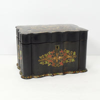c. 19th Century? Wood and Tin Painted Tea Box No Key