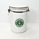 Vintage Starbucks White Ceramic Coffee Canister c. 1990's
