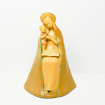 Vintage Plaster Religious Icon Madonna, Child And Flower Figurine