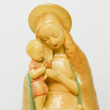 Vintage Plaster Religious Icon Madonna, Child And Flower Figurine