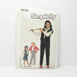 Vintage Simplicity Pattern 7056, Girls Size 7 (c.1985), Pants, Skirt, Unlined Jacket & Vest