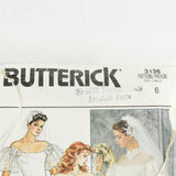 Vintage Butterick Pattern 3136, Wedding Dress in 2 Styles (c. 1985) Size 6