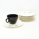 Mid-Century Edwin Knowles Flair Pattern Black Coffee Cup c. 1960