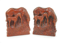A closer view of the Syroco horse bookends, c. 1950's.