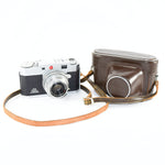 Vintage Petri 2.8 35mm Film Camera with Original Leather Case (c. 1957)