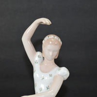 A close up of the B&G porcelain ballerina's face and chest.