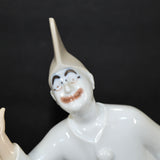 A close up of The White Clown's face by Royal Copenhagen.