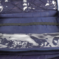 Gently Used Yazzii Navy Fabric Quilted Crafting Organizing Case With Double Handles
