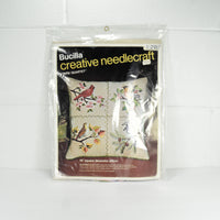 Vintage Bucilla Creative Needlecraft Bird Quartet 16 Inch Square Decorator Pillow Kit 2187 (c. pre-1990's)
