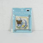 Textile Heritage Butterflies & Buddleia Pincushion Counted Cross Stitch Kit (c. 2006) Made In Scotland