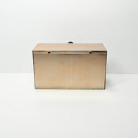 Vintage Copper Color Toy Metal Bread Box With Sliding/Locking Knob