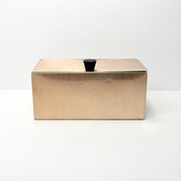 Vintage Copper Color Toy Metal Bread Box With Sliding/Locking Knob