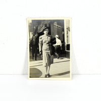 Vintage Unused Photo Postcard of a Woman Posing on a Sidewalk (c. 1940's)