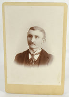 Antique Cabinet Card of a Young Man With A Mustache (c. 1880's)