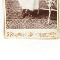 Antique Cabinet Card of Young Toddler Boy Walter Huggins, 1 Year Old, St. Louis, Missouri  (c. 1880's)