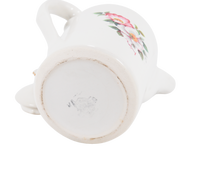 The bottom of the House of Webster teapot can be seen here, There is a faint backstamp in the middle. Some slight wear can be seen also on the base.