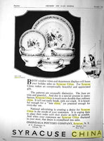 This is a vintage add from the Crockery and Glass Journal for Syracuse China. It is in black and white.