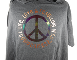 Too Hip Chicks Dark Heather Gray V-Neck T-Shirt With A Peace Sign & Life, Love & Reselling