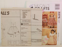 McCall's 3275 (c. 2001) McCall's Crafts 18" Doll Clothes Patterns, Fashion Doll, Doll Dresses and Accessories, Play Time, Gift Idea