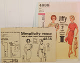 Vintage Simplicity 4838 (c. 1960's) Jiffy Dress & Clutch Bag, Easy Cut, Easy Sew, Miss Size 14, Bust 34, Retro Dress, Vintage Sewing Pattern