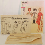 Vintage Simplicity 4838 (c. 1960's) Jiffy Dress & Clutch Bag, Easy Cut, Easy Sew, Miss Size 14, Bust 34, Retro Dress, Vintage Sewing Pattern