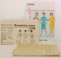 Vintage Simplicity 5088 (c. 1960's) Junior Size 13, Bust 33, How To Sew Pattern, Retro Dress Pattern, Easy Sewing, Belted Dress, Knee Length