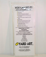 This photo shows the back side of the do-it yourself penguin yard art pattern. It shows a list of tools and supplies that are needed to make the Holiday penguin yard art.
