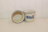 Vintage Pfaltzgraff Yorktowne Dipper (c. 1980's) Custard Cup, Ramekin, Castle Mark, Stoneware, Salt Glaze, Blue Floral, Dip Bowl