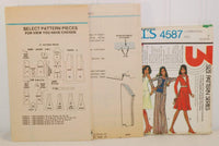 Shown is the paper instruction sheets for McCall's 4587. There are 21 pattern pieces with this sewing pattern.