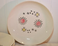 Scarce Stetson China Company Star Pattern Bowls (c. 1950's) Mid Century Bowls, Soup Bowl, Vintage Dinnerware, Red & Yellow Star Bursts