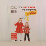 It's So Easy, It's Simplicity For Kids, Simplicity 9715 (c. 1995) Girls' Size 2-6X, Child's Pants, Dress, Top, Little Girl's Clothes