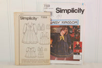 Simplicity 7359 Daisy Kingdom Girls' Dress, Vest and Matching 17" Doll Dress and Vest (c. 1996) Girls' Size 7, 8, 10, 12, Fashion Doll Dress