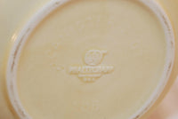 A close up of the embossed Pfaltzgraff backstamp and symbol.
