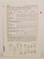 The back of the paper envelope. Simplicity pattern 5910 is for teens', juniors' and misses' one piece dress. There are 10 pieces in this pattern. This is for size 12, bust size 32 inches.