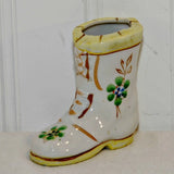 Vintage Made In Occupied Japan Ceramic Ladies Boot (c.1947-1952), Handpainted Florals With Yellow Trim, Collectible, Gift Idea, Ceramic Boot