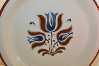 Vintage Rustic Century Corum Ceram Stoneware Platter, Elsenore Pattern (c. pre-1998) Blue and Brown Tulip Pattern,  Vintage Made In Japan