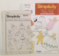 Simplicity 5215 (c. 2004) Simplicity Archives Baby Doll, Doll Clothes In 3 Sizes, Designed By Teri, Baby Doll Clothes, Gift Ideas, Sewing
