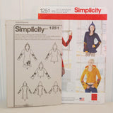 Simplicity 1251 Misses' Knit Dress, Tunic and Top (c. 2014) Misses' Sizes 12-20, Hooded Top, Dress or Tunic, Stretch Knits, Needle Felting
