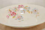 Vintage Edwin M. Knowles Vegetable Bowl (c. 1940's) Semi Vitreous, Cottage Floral, Pink Roses, Bluebells, Made In USA, Vintage China, Flower