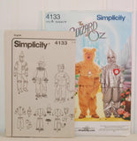 Simplicity 4133 The Wizard of Oz Child's Costume (2006) Child Size 3-8, Scarecrow, Cowardly Lion and Tin Man, Halloween Costume, Imagination