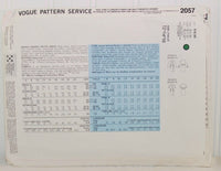 Shown is the back of the paper envelope for vintage Vogue 2057 sewing pattern.