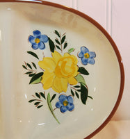 Vintage Stangl Oval Divided Vegetable Bowl, Country Garden Pattern (c. 1960's) Handpainted Dinnerware, Tulips, Daffodil, Collectible Pottery