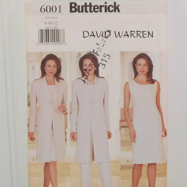 Butterick 6001, David Warren Design (c. 1999) Misses' & Misses' Petite Sizes 8-12, Jacket, Dress, Top and Pants, Business Suit, Evening Wear