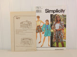 Simplicity 7677 Misses' Shorts, Top, Unlined Jacket (c. 1991) Misses Size Petite  - Medium, Summer Clothes, Tank Top, Pull On Shorts