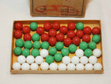 Vintage The Vitro Agate Company Number 00 Game Marbles (c. pre- 1998) 20 Each Red, Green and White Marbles, Collectible,Repurpose, Gift